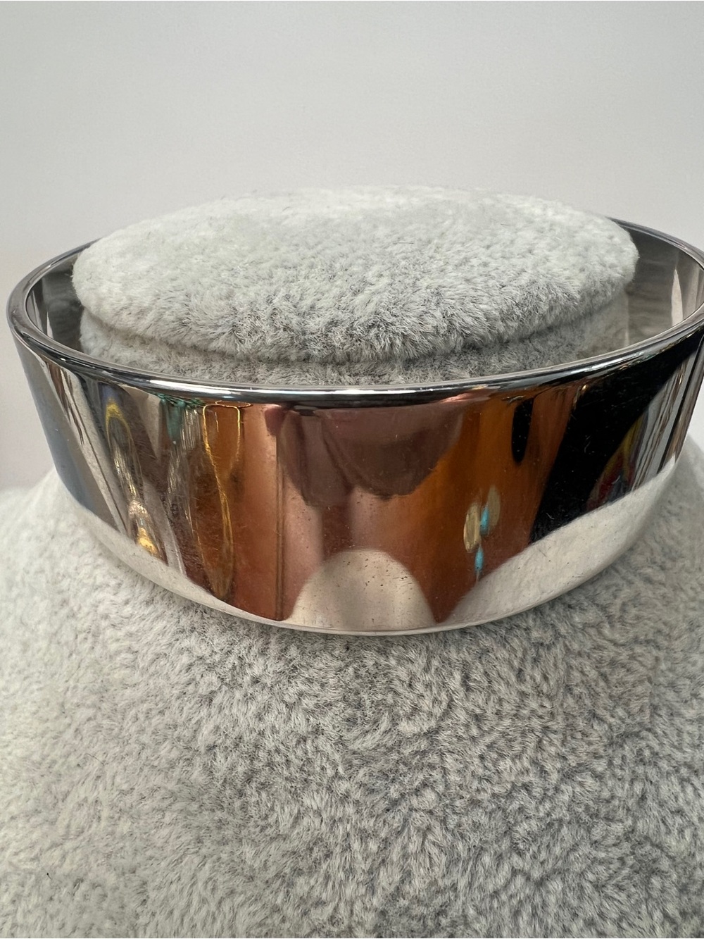 Monet Silver-Tone Wide Cuff Bracelet with Polished Mirror Finish